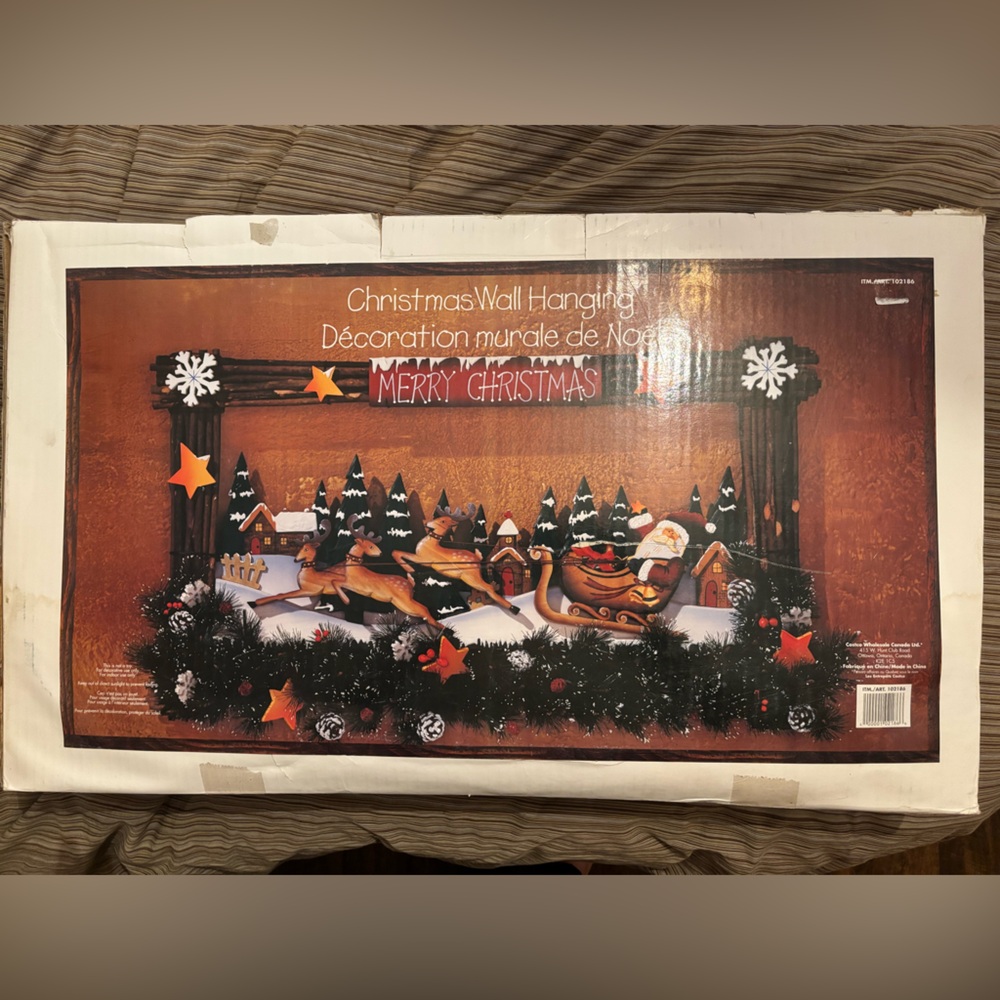 Costco Vintage Santa's Sleigh Christmas Wall Hanging